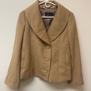 INDIVI Camel Jacket With Two Collars (40)